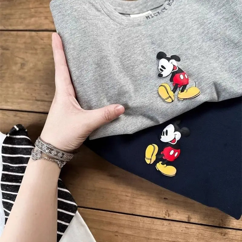 Children Long Sleeve Spring Autumn Kid Thin Casual T-shirt Top Mickey Mouse Cartoon Printed Baby Cotton Pullover Toddler Clothes