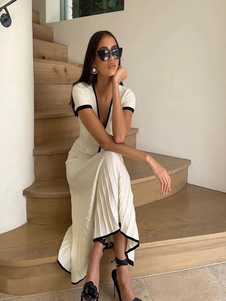 Summer White Long Skirt Set