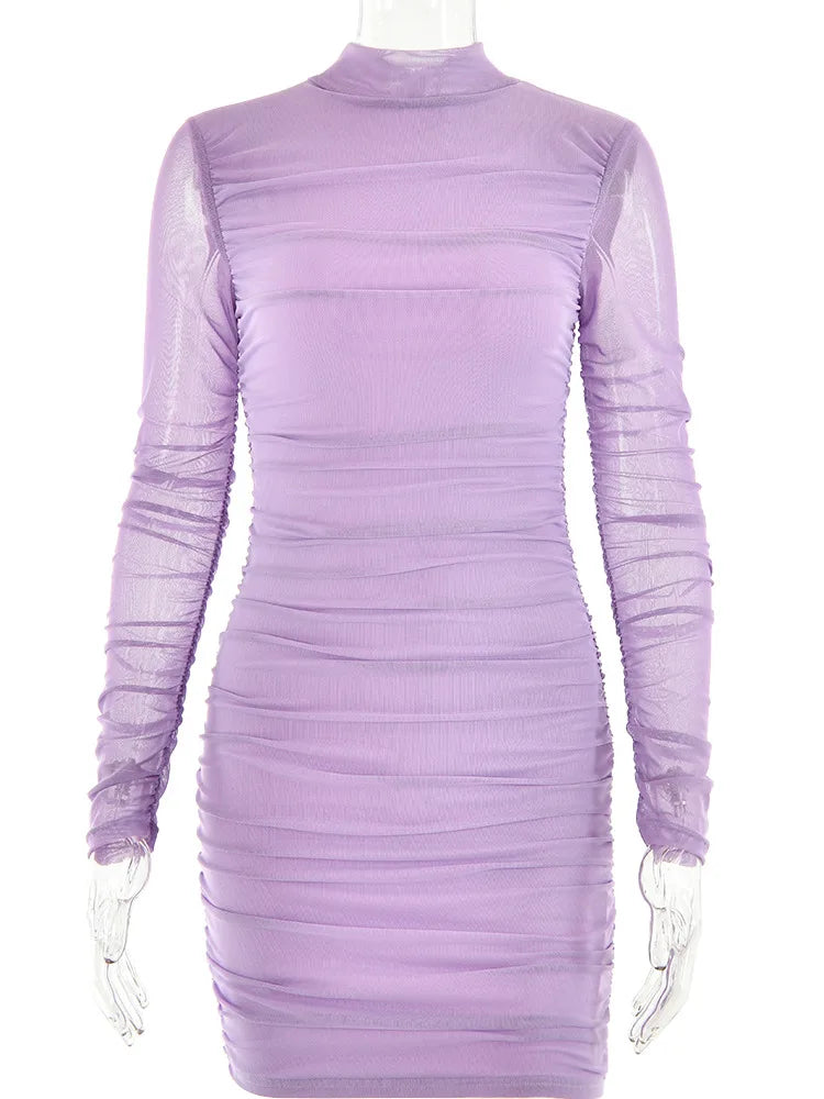 Contrast Long Sleeve Dress