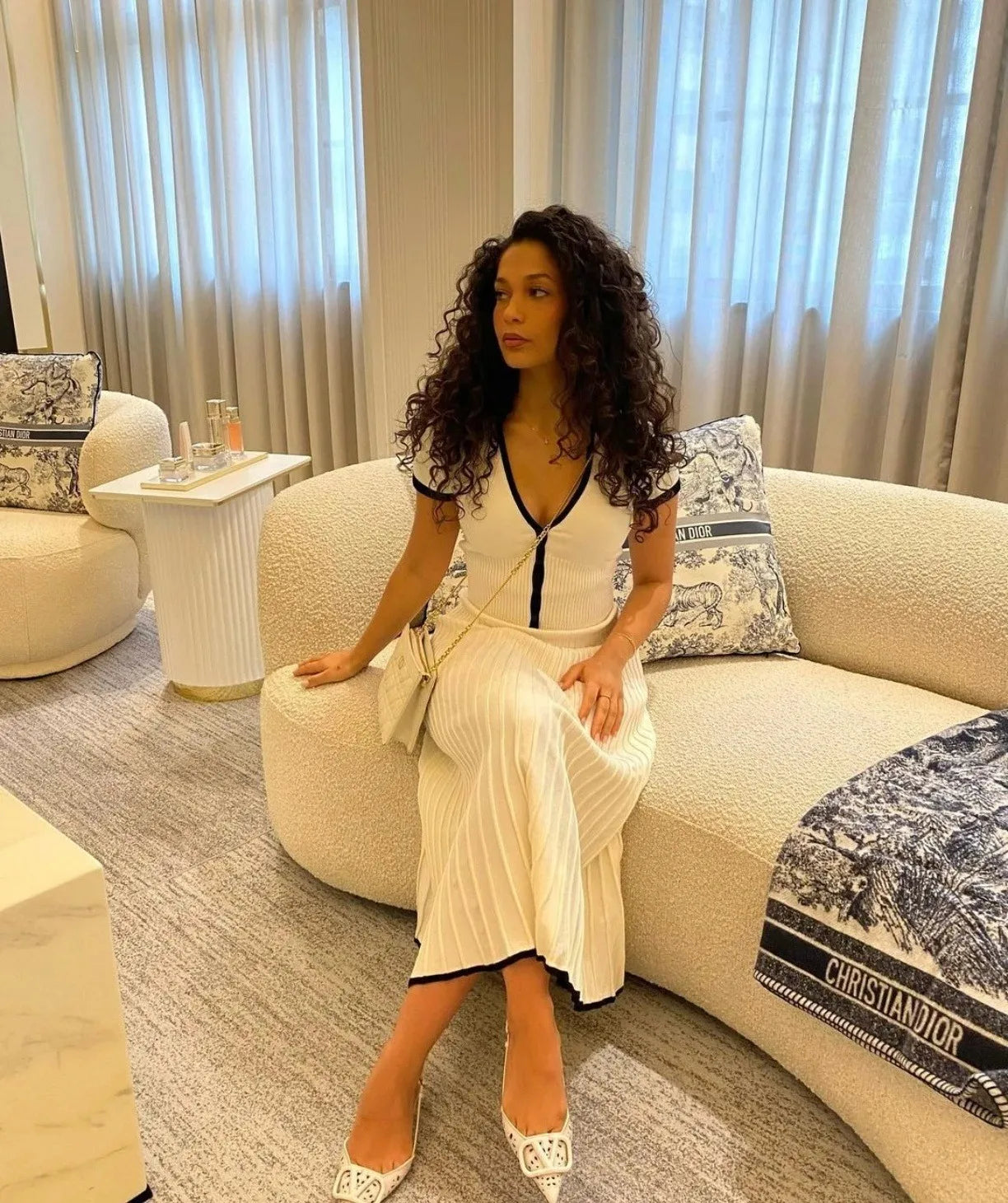 Summer White Long Skirt Set