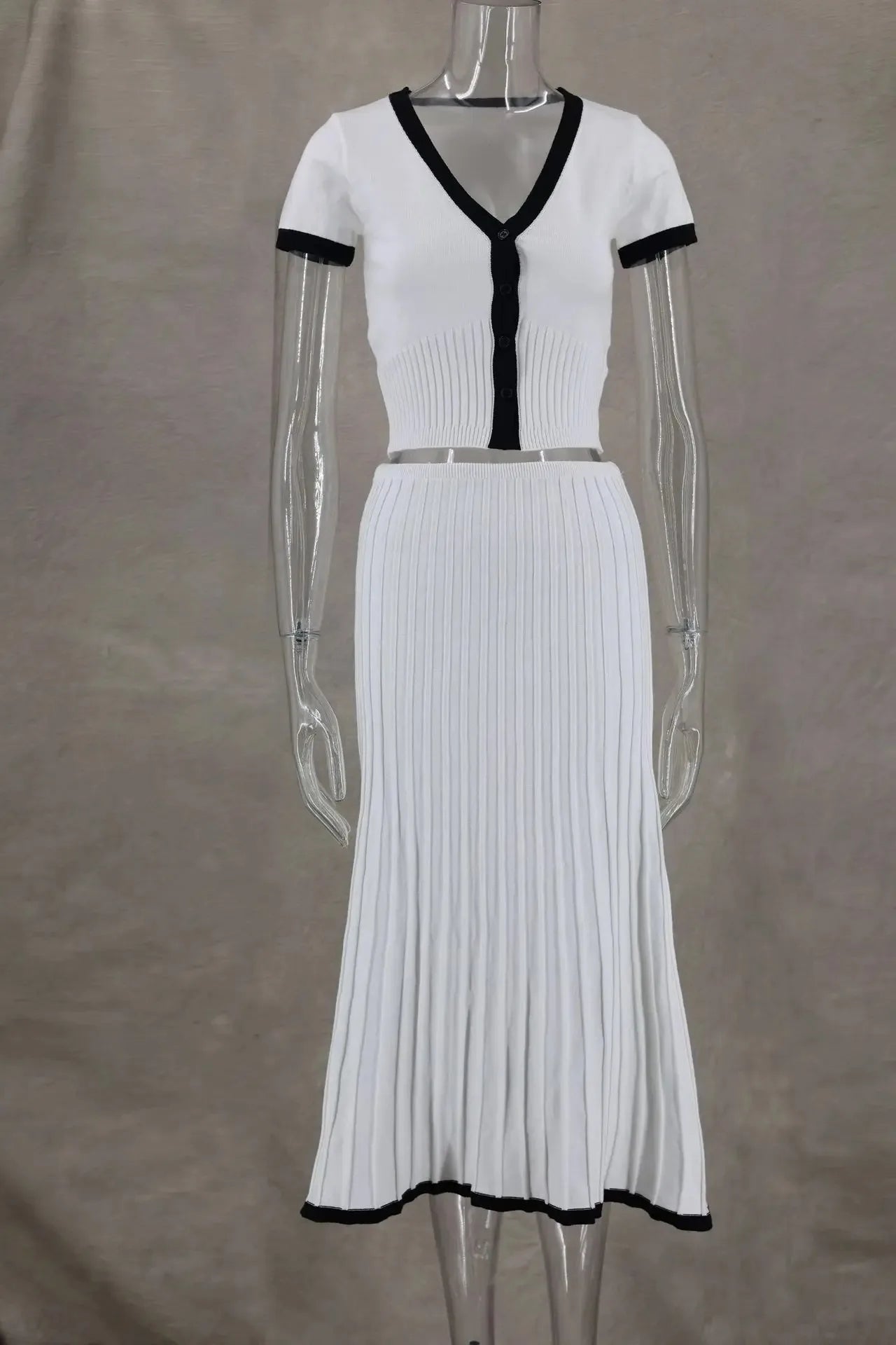Summer White Long Skirt Set