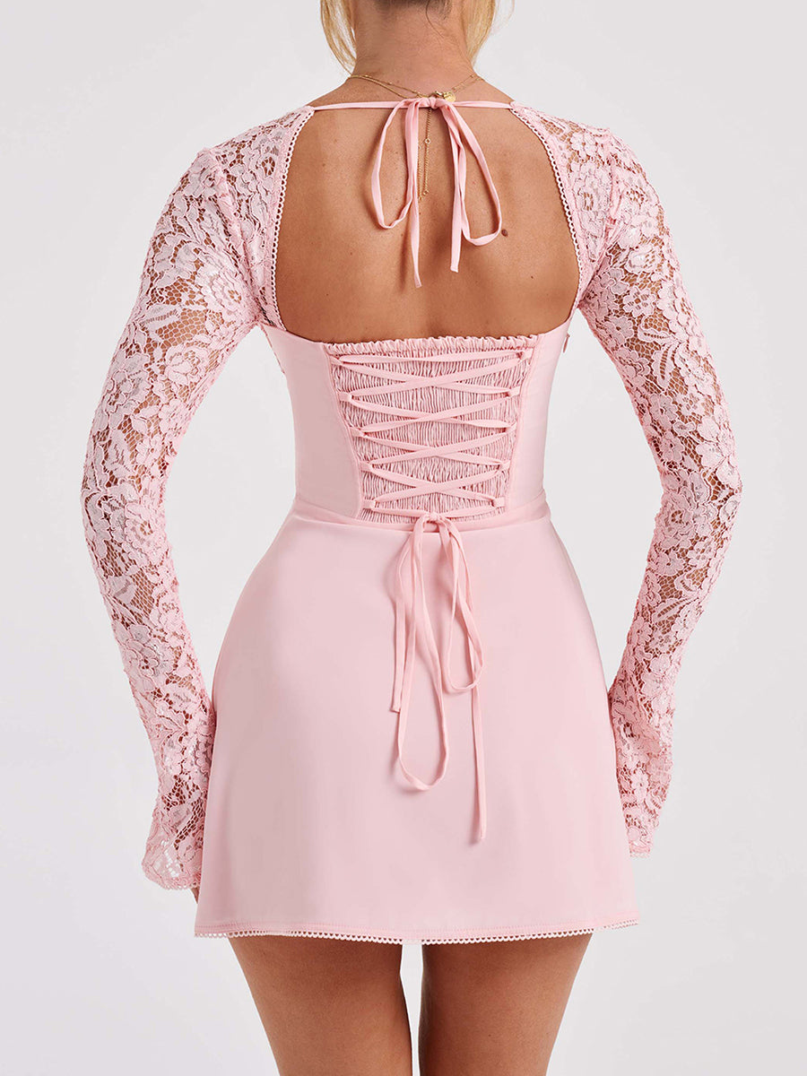 Laced LS Mini Dress