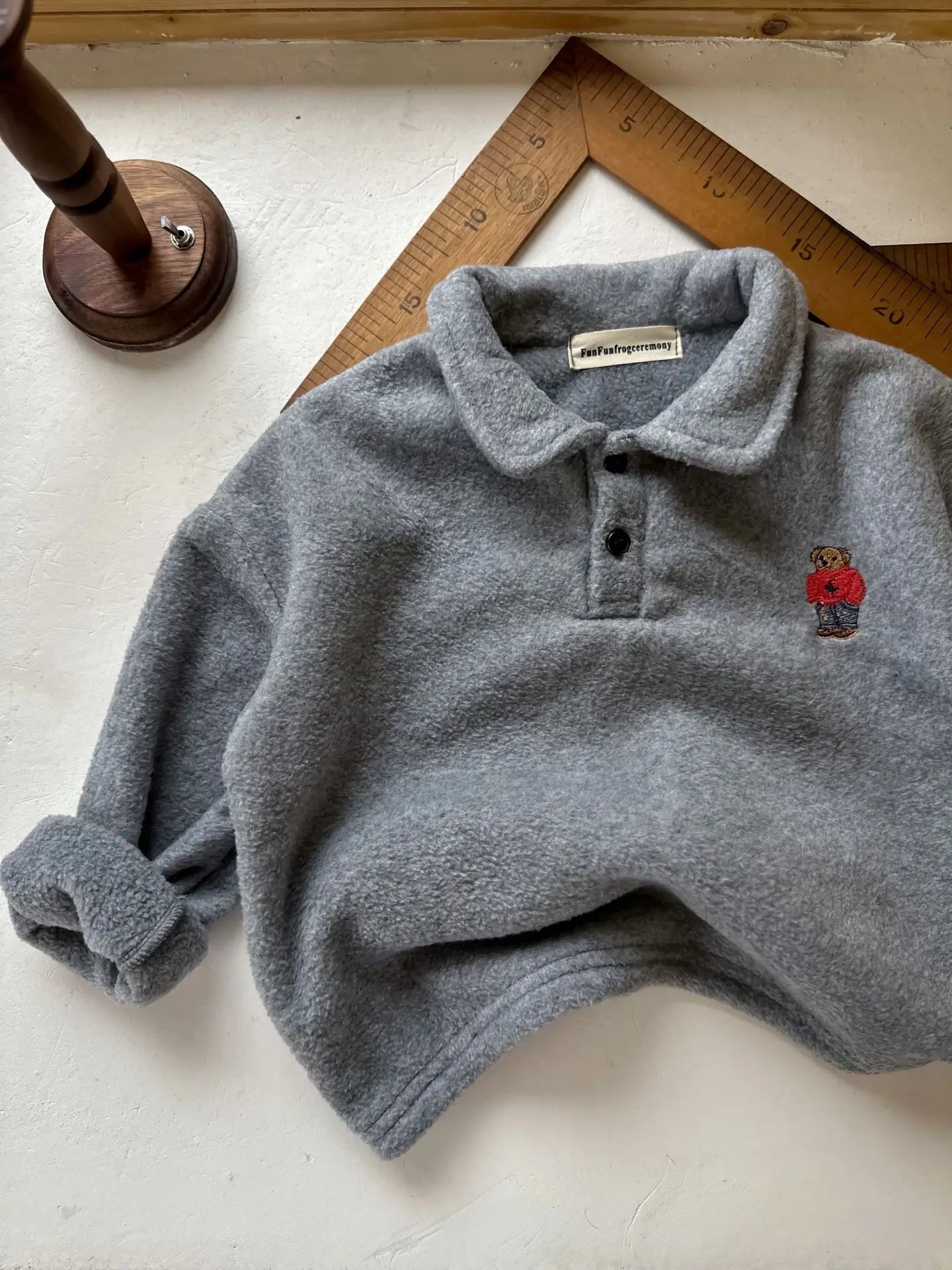 Bear Fleece Polo Shirt