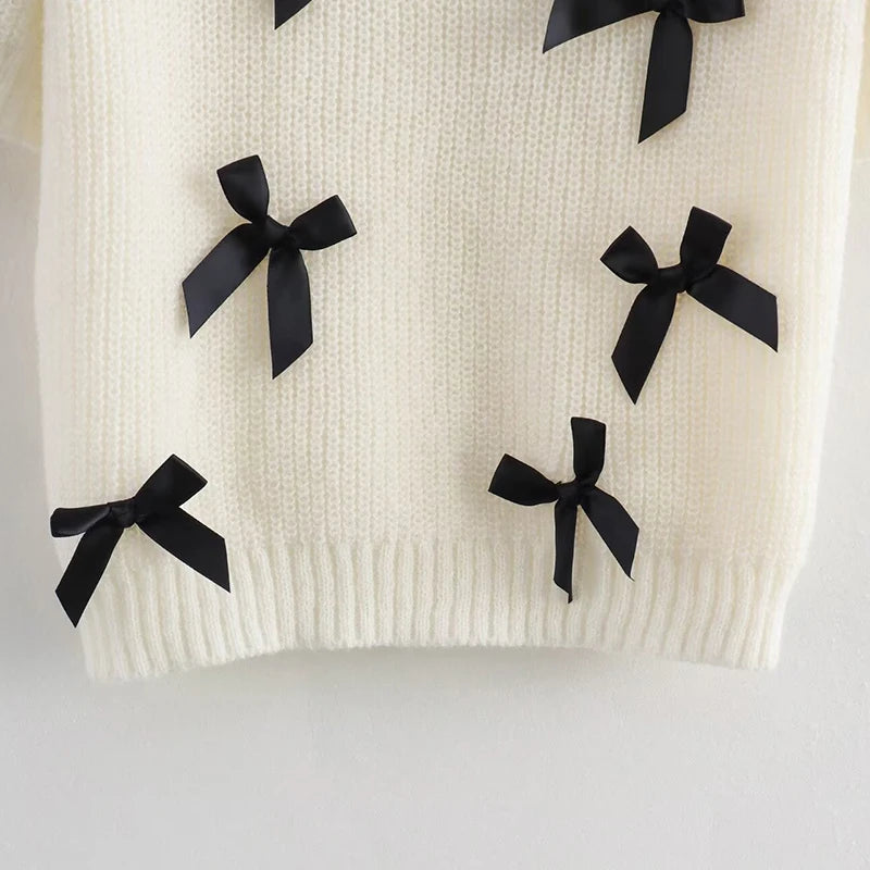 Casual Bow Sweater Top