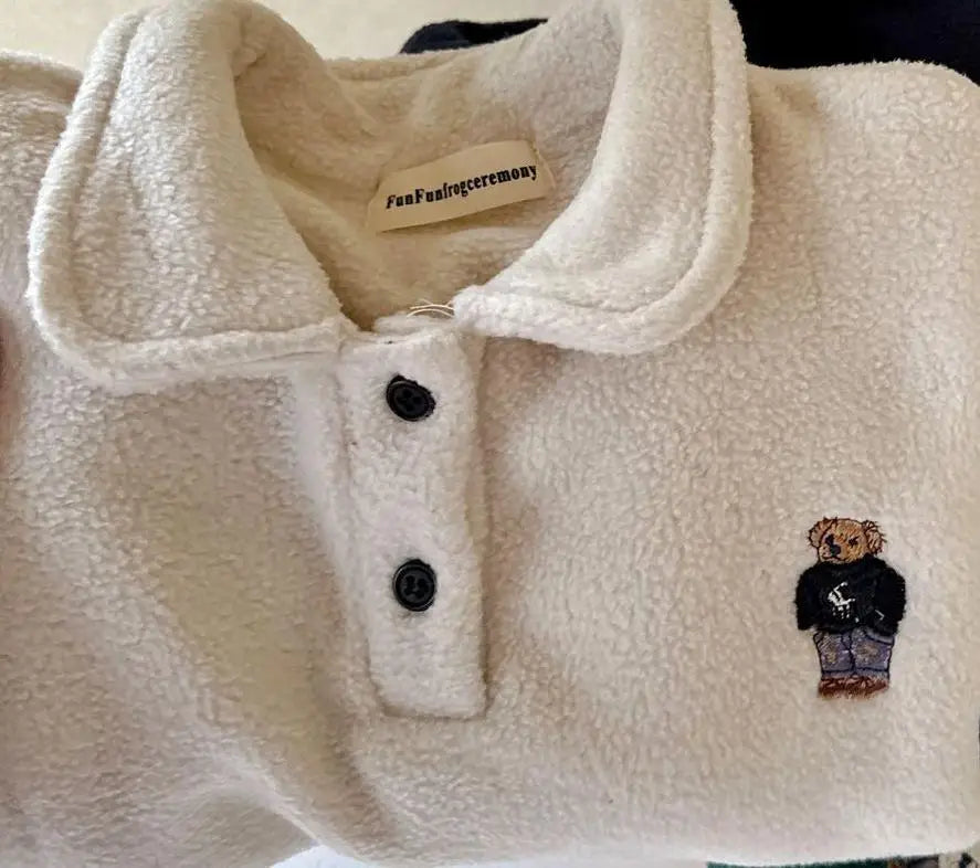 Bear Fleece Polo Shirt