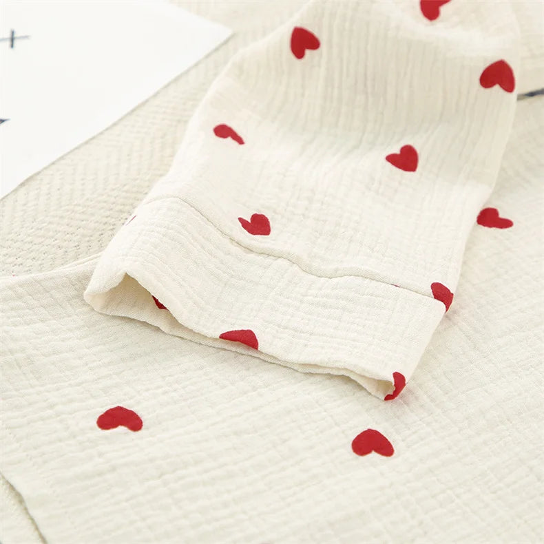 New Love Heart Print Pajama Set