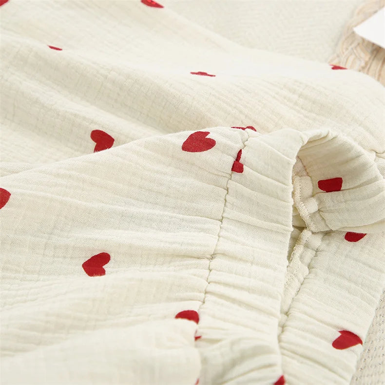 New Love Heart Print Pajama Set