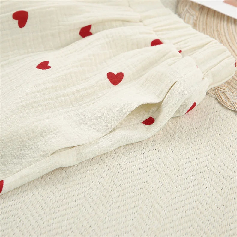 New Love Heart Print Pajama Set