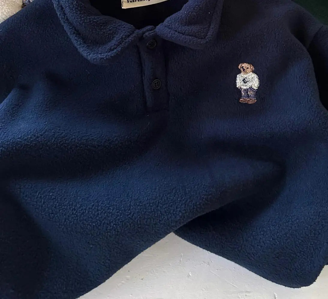 Bear Fleece Polo Shirt