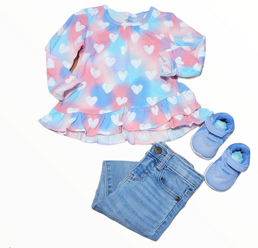 Rainbow Hearts Cotton Shirt