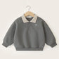 Boys Sweater Kids Polo Collar Pullover Spring Autumn New Children's Teens Long-Sleeved Letter Coat Baby Casual Jumper 2-8 Years