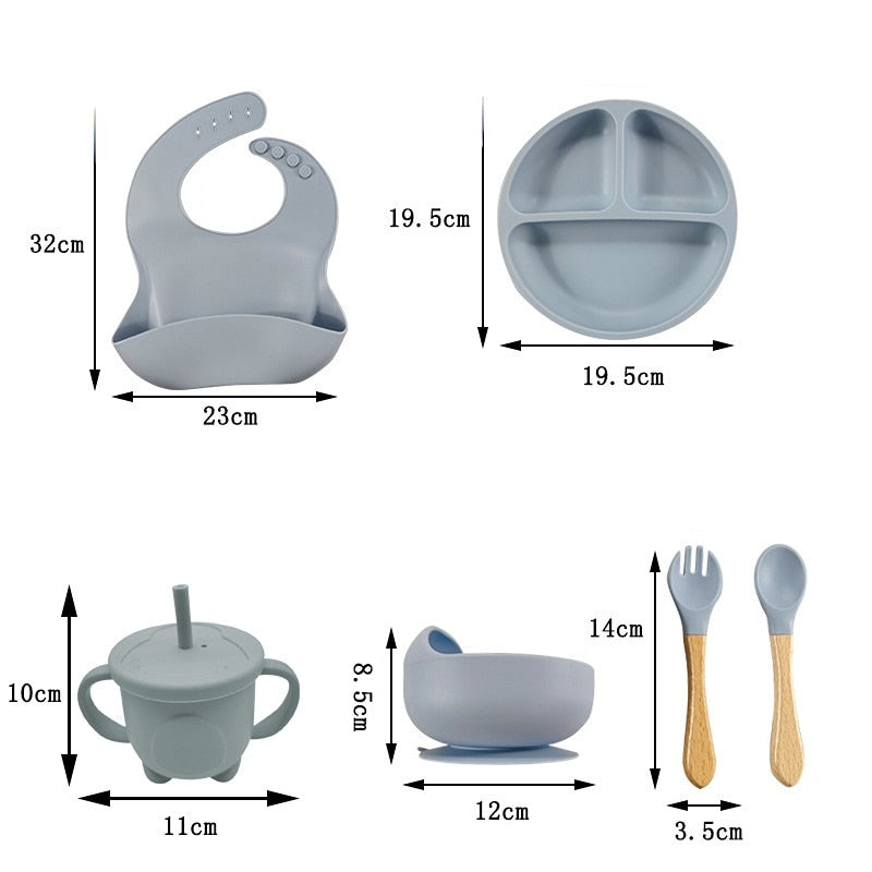 Silicone Baby Dish 8 pcs Set