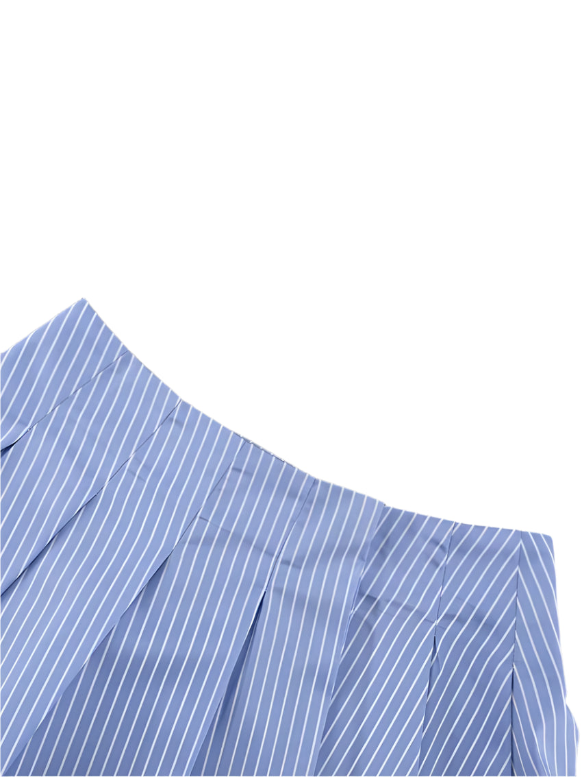Blue Cropped Striped Set