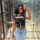 Graphic Cut out Crop Tee