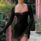Laced LS Mini Dress