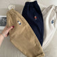 2025 Spring Girls Boys Casual Embroidery Bear Cotton Pants Kids Children Soft Trousers Three Colors