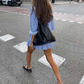 Blue Cropped Striped Set