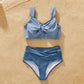 Family Matching Color Block Swimwear