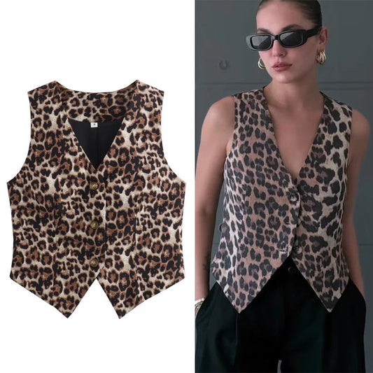 Leopard Print Vests