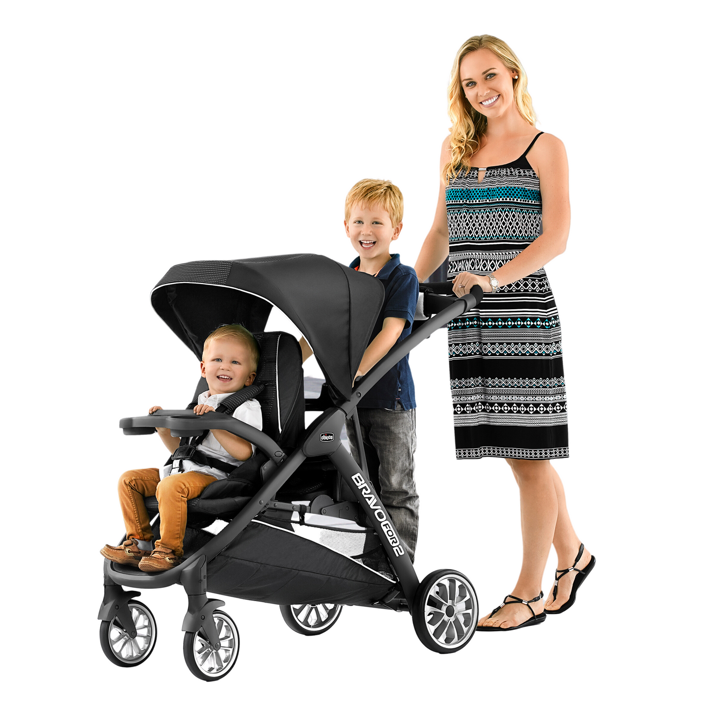 BravoFor2 LE Standing/Sitting Double Stroller in Crux Travel System