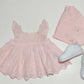 Laced Dress and Cardigan Set